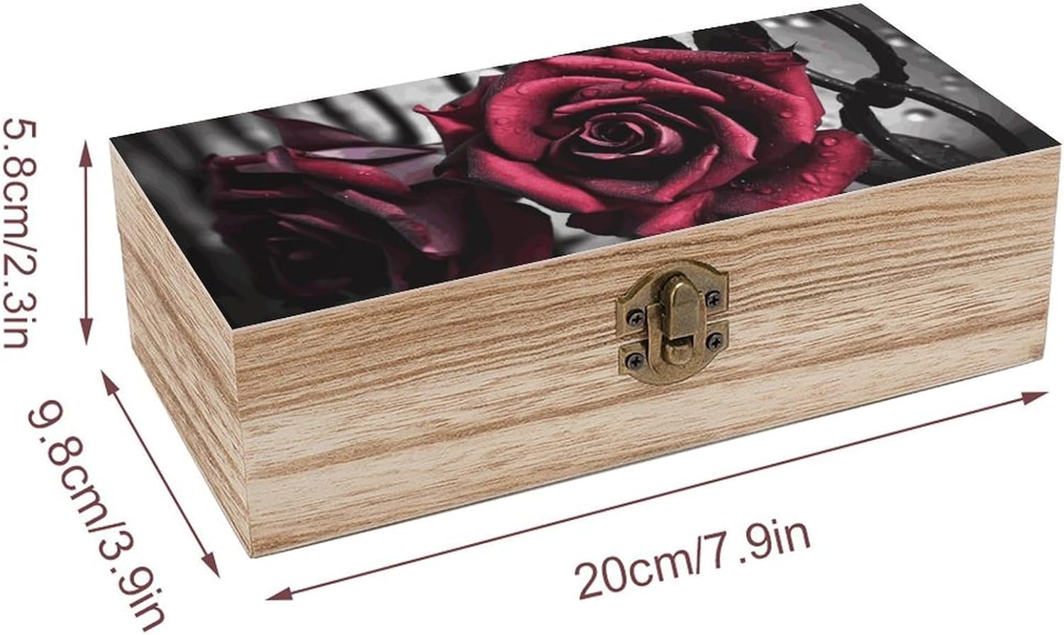 Gothic Roses Keepsake Box Wooden Storage Box with Lid image 2