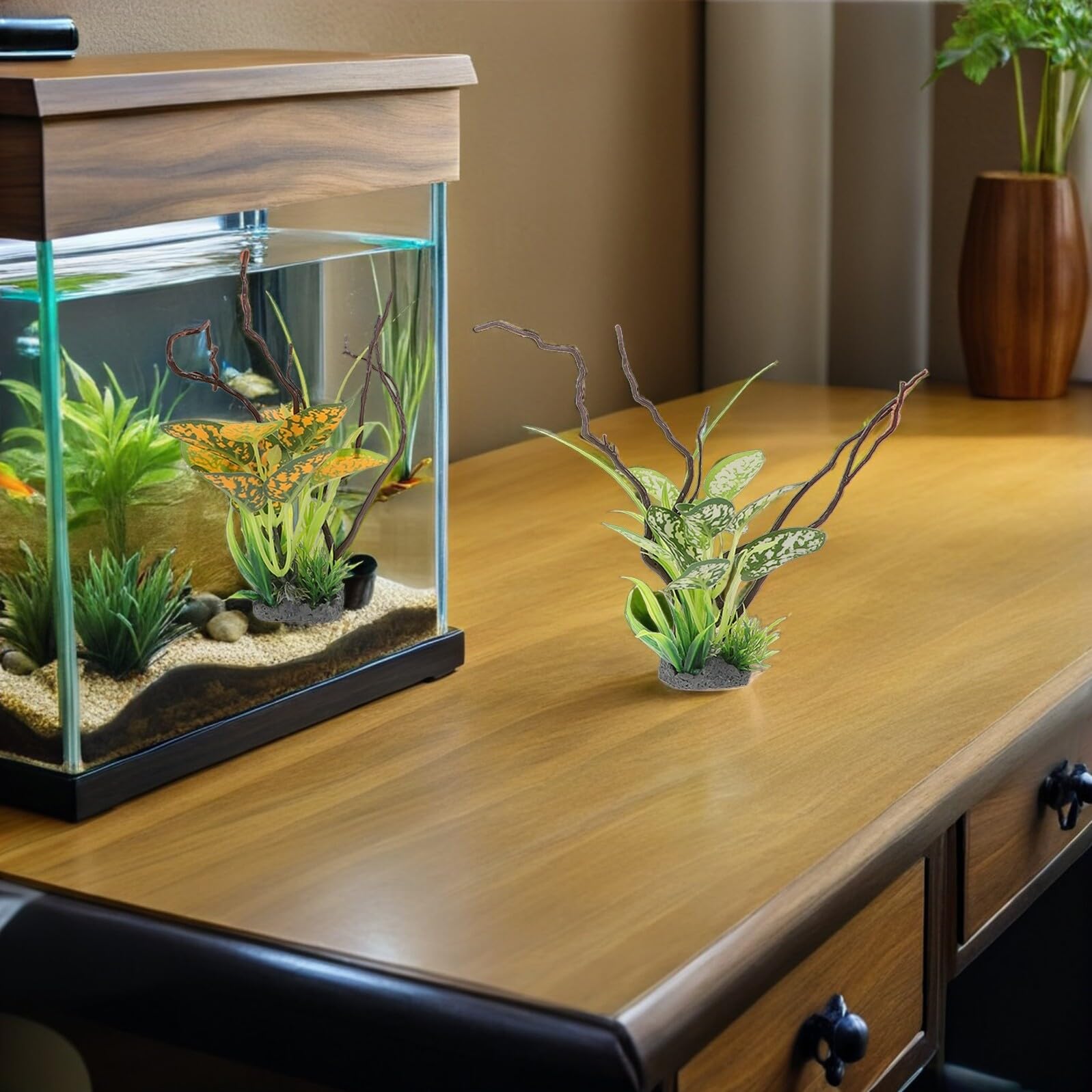 Levemolo 8 Piezas De Césped Artificial para Acuario Algas Marinas Plantas Verdes Simuladas Plantas Artificiales para Acuario Pequeño Falsas De PVC