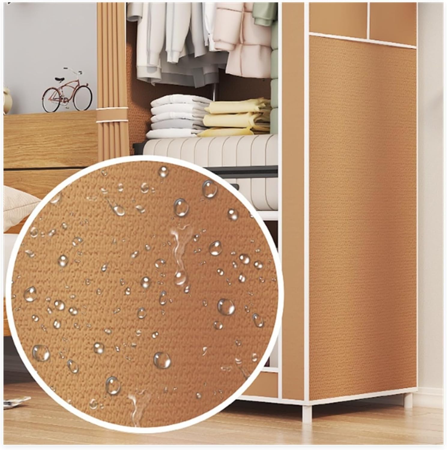 Portable Closet Portable Closet Wardrobe with Closet Clothes Organizer Portable Wardrobe Closet Bedroom Armoires(G)