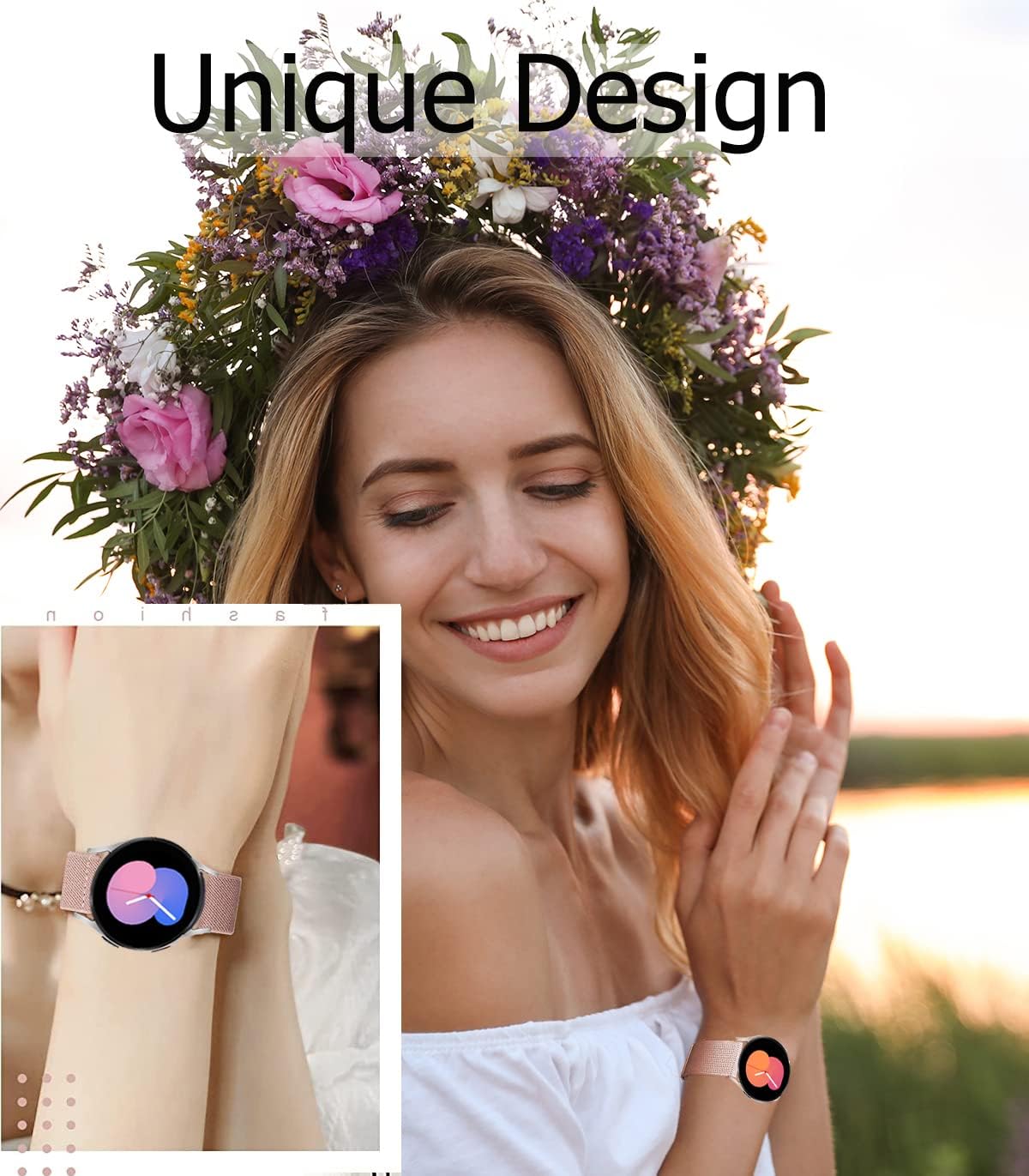 Elastic Bands for Galaxy Watch 7/6/4 Classic Bands 47mm 46mm 43mm 42mm/5 Pro Band 45mm,Samsung Galaxy Watch 7/FE/6/5/4 Strap 44mm 40mm/Active 2/3 41mm, 20mm Stretch Nylon Wristband - Image 5