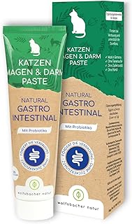 Magen-Darm Paste für Katzen – Mit Probiotika & Ulmenrinde zum Aufbau der Darmflora – Unterstützt Verdauung & Magen – Gastro Intestinal Schonkost Snack 100g