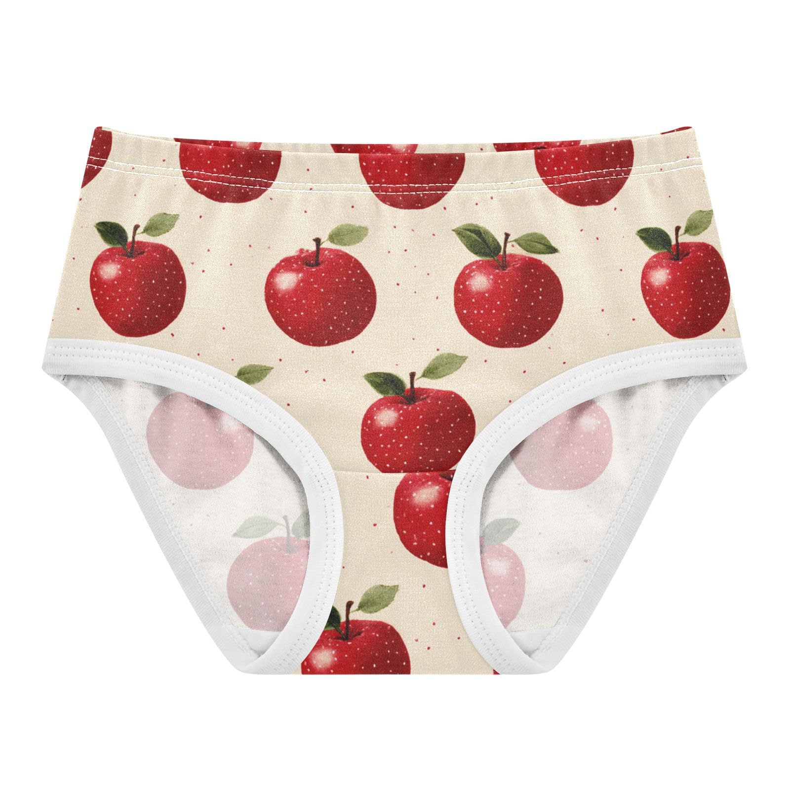 Wusikd Red Apple Dots Leaf Girls Underwear Cotton Girls Briefs Soft Toddler Underwear 2T
