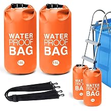 15L Pool Ladder Weights 2 Pack No-Break Heavy-Duty Pool Step Weights,Sand Bags for Above-Ground Pools,Durable Nylon with Handle,Easy & Quick Fill for Secure Pool Stairs Orange