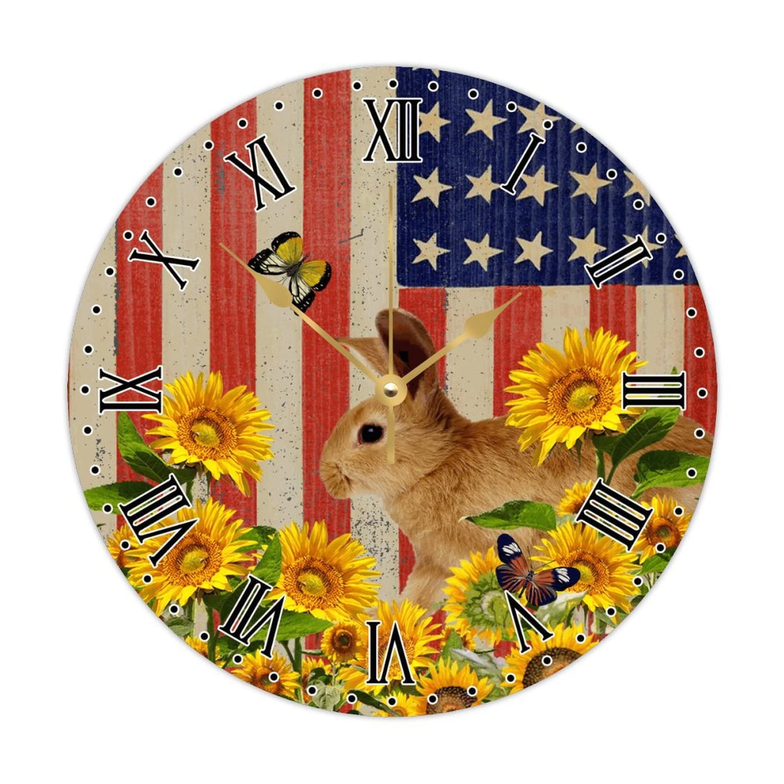 Horloge ronde en bois animaux de la ferme, cadeau idéal maison
