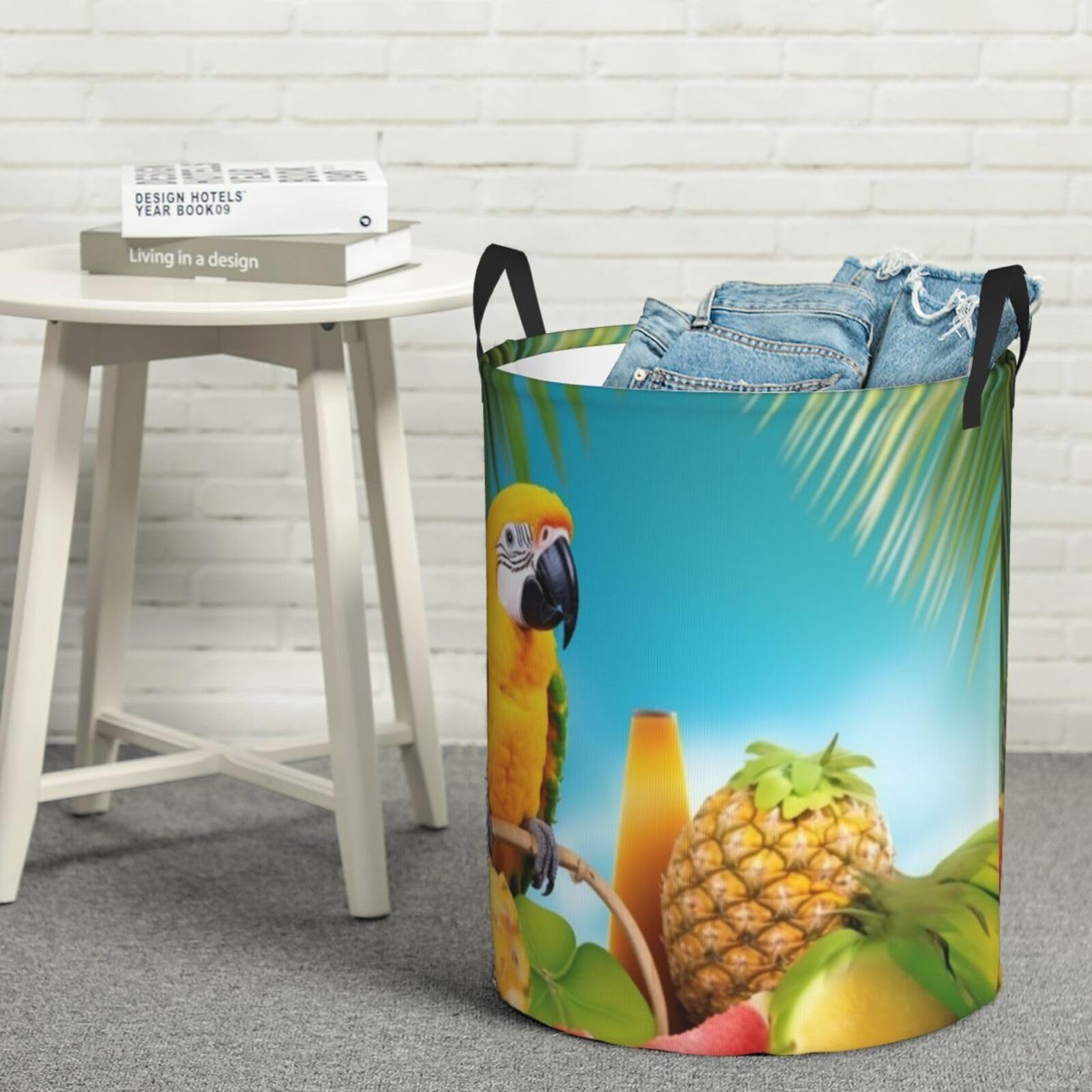 Grand panier à linge sale pliable imperméable - Sac de rangement chambre oiseaux