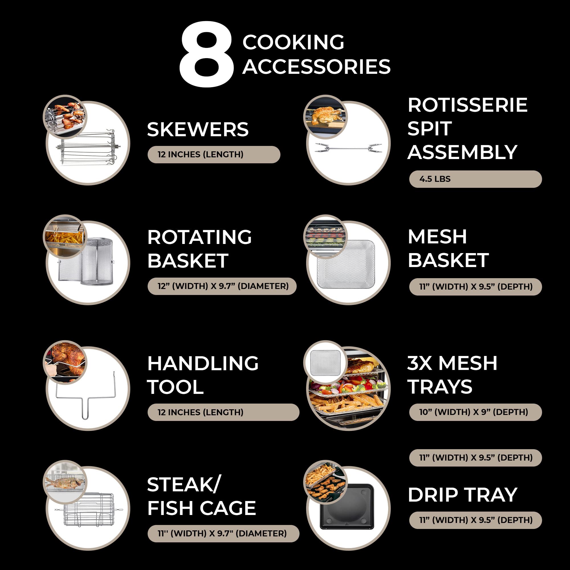 ChefWave Air Fryer Oven Toaster Oven Air Fryer Combo 16 Quart