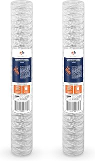 Aquaboon 5 Micron 20" x 2.5" String Wound Sediment Water Filter Cartridge | Universal Replacement for Any 20 inch RO Unit | Compatible with 101-230, PD-5-20, AP110-2C, P5-20, CFS124-C20, 2-Pack
