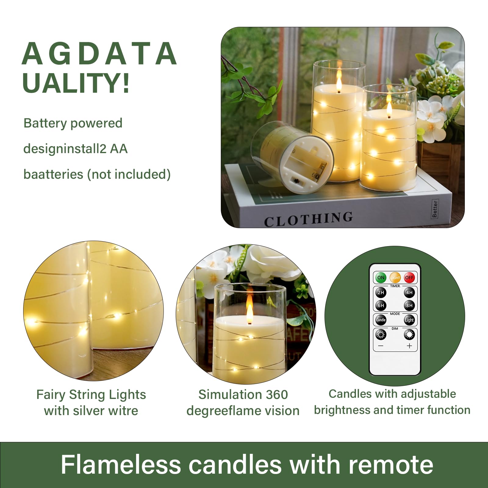 Candele A LED Senza Fiamma Con Stella Incorporata A Forma Di