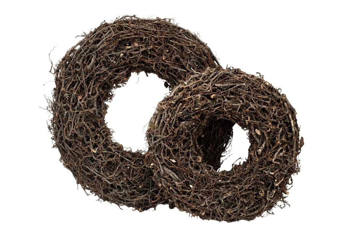 NaDeco Deko Kranz aus Bonsai-Zweigen, Ø 30, 45, 60 cm | Türkranz | Naturkranz | Bonsaikranz | Lianenkranz | Birkenkranz | Weinrebenkranz | Dekokranz | Wandkranz | Strohkranz