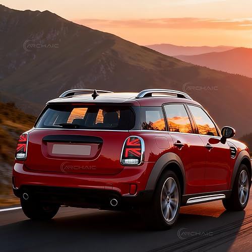 Vista 8 de Luces traseras compatibles con MINI Countryman Cooper/Coopers Hatchback F60 2017-2020, conjunto de luces traseras JCW Union Jack con señales de giro