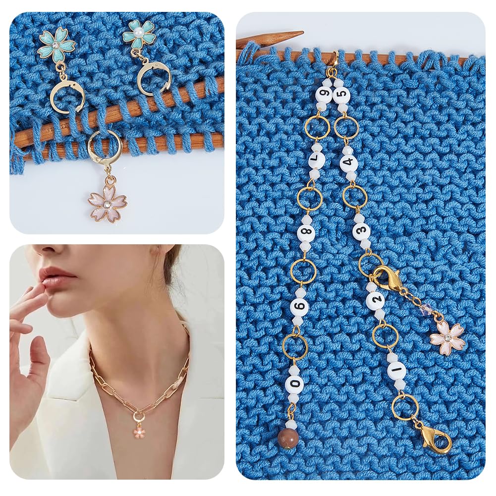 NBEADS 1 Chaîne De Compteur De Rangs à Tricoter Papillon Et 8 Marqueurs