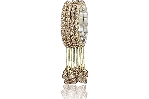 Ratna Lac Bangles: 4-Pc Bollywood Style Statement Jewelry Set