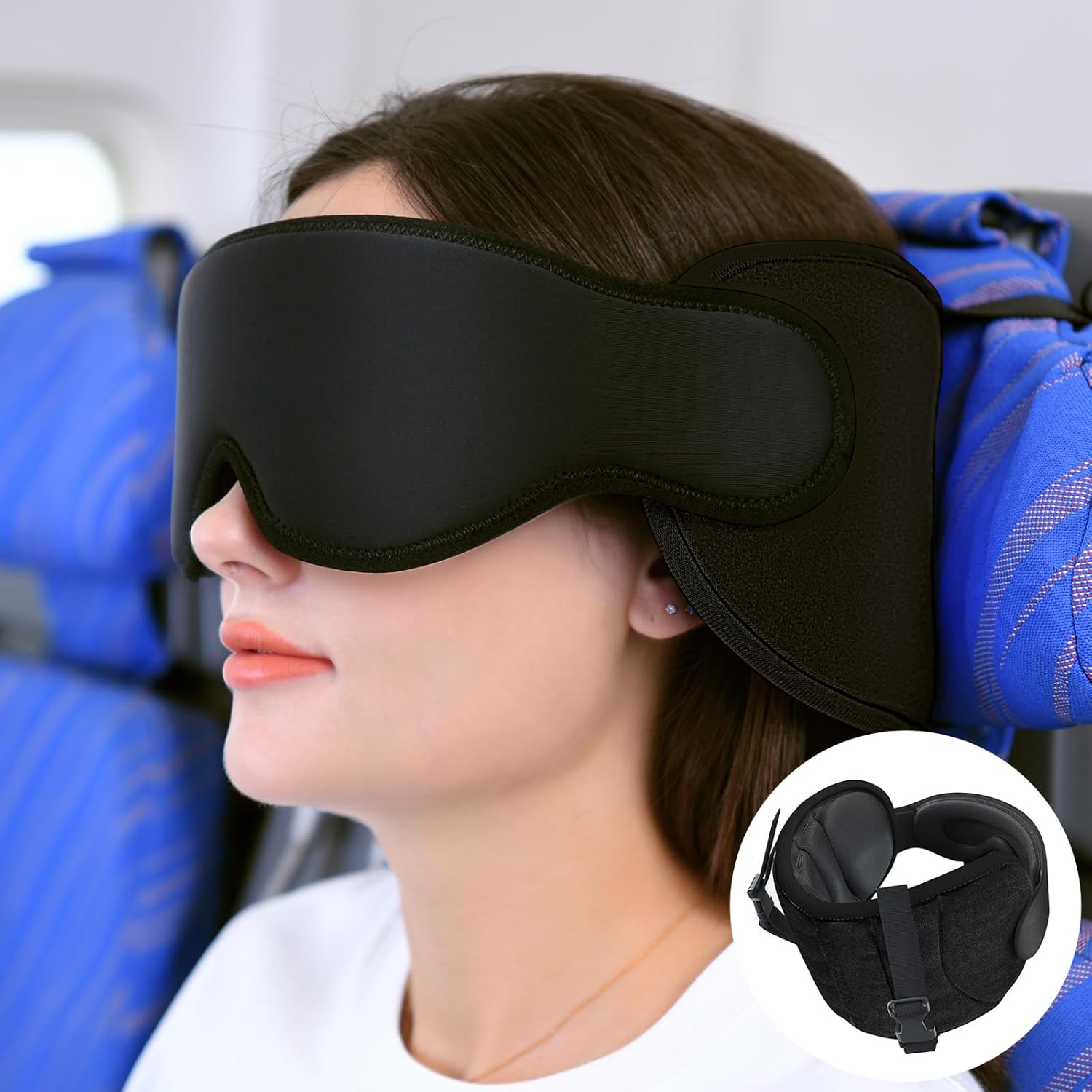 SARISUN Travel Pillows for Airplanes, Neck Pillow with Eye