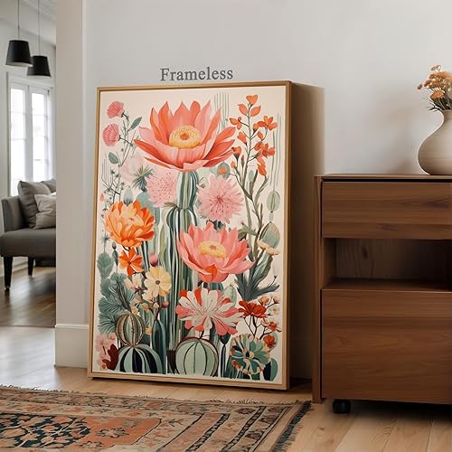 Miniatura 3 de Arte de pared del desierto occidental, póster abstracto de flores de cactus, arte de pared botánico floral, arte del desierto mexicano, imagen de