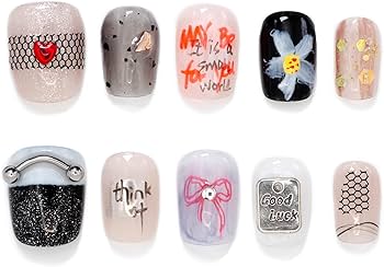 Amazon | Kokowomite Nails 手作りネイルチップ ショート スクオーバル