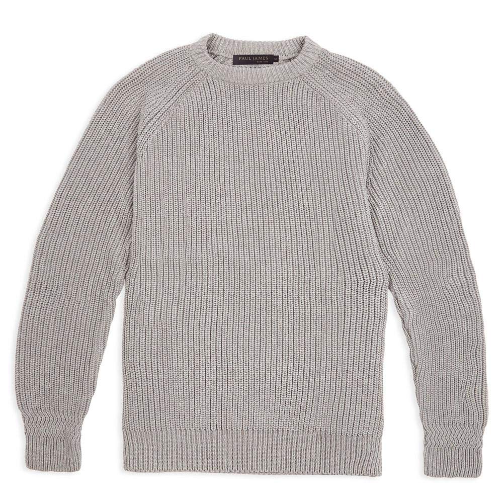 Paul James KnitwearMens Cotton Fisherman Rib Knit Jumper