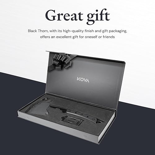 Miniatura 5 de KOVA Hacha de espina negra, acero inoxidable, longitud total de 14 pulgadas, hoja de 6.8 pulgadas, mango G10, hacha ligera y duradera, ideal para