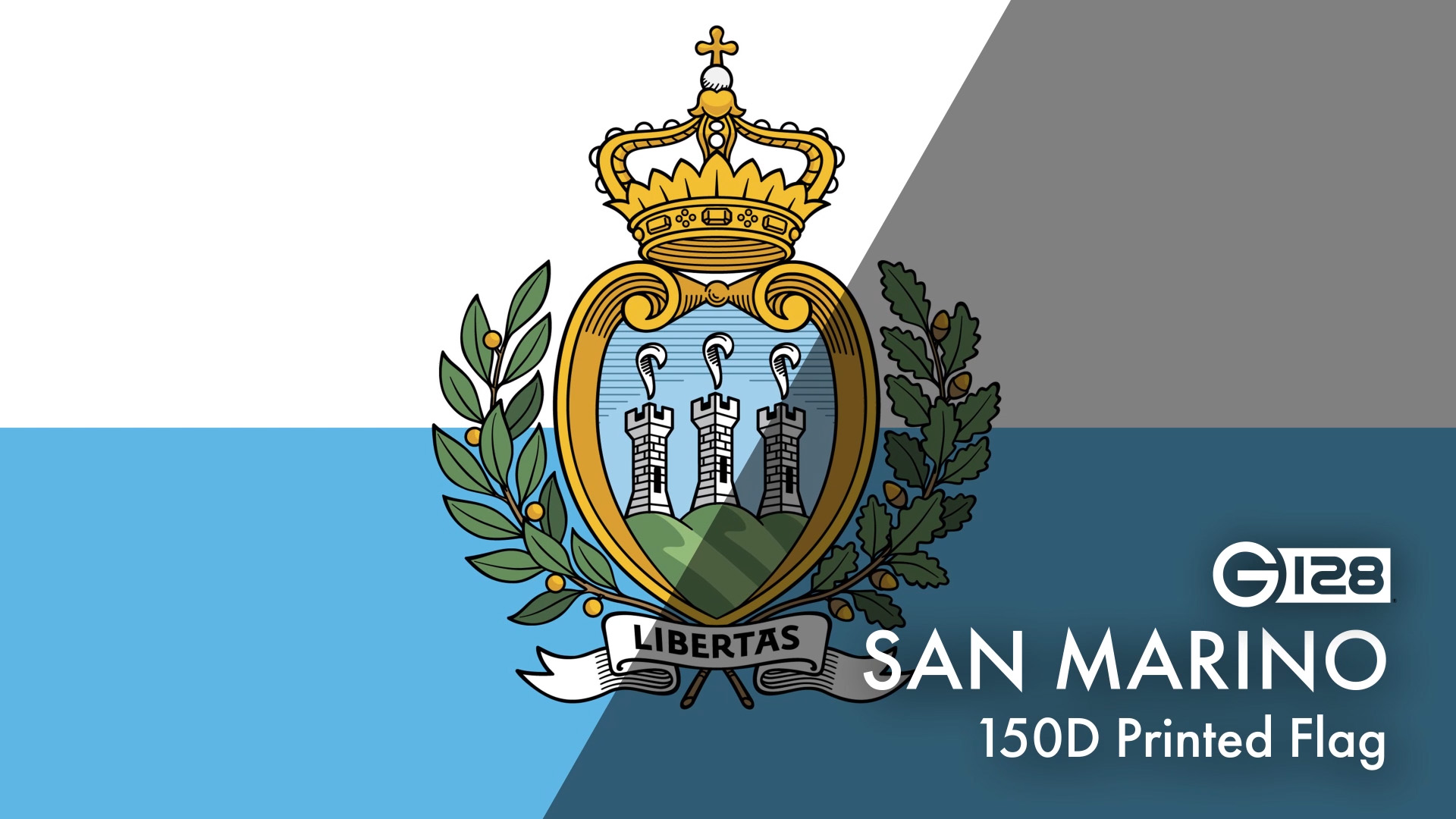 Bandiera San Marino 45x30cm | Bandierina Con Cordicelle | Poliestere 100D | Per Interni Ed Esterni - Foto 6