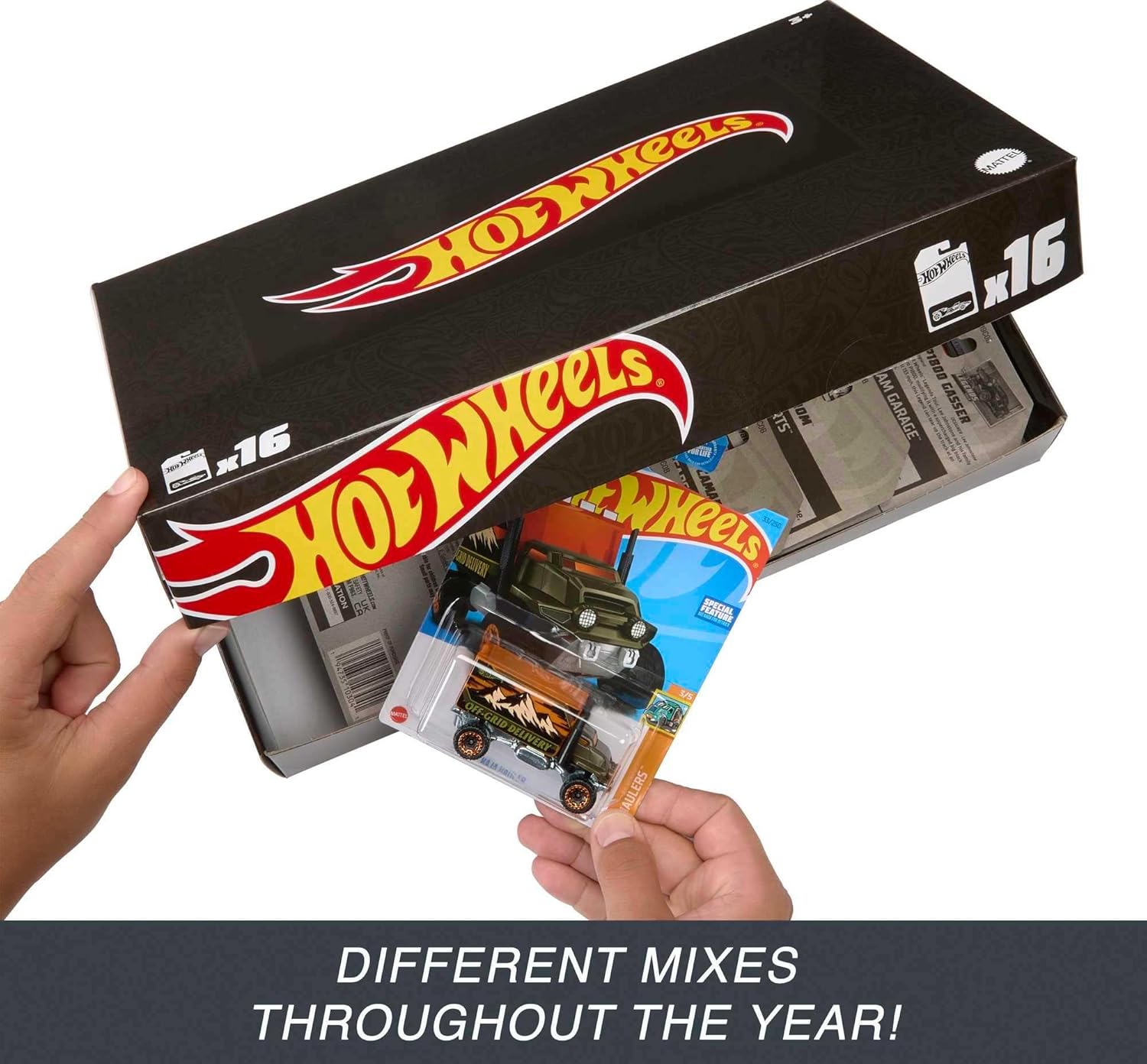 Hot Wheels Caja Negra 16 Coches o Camiones de Die-Cast en Escala