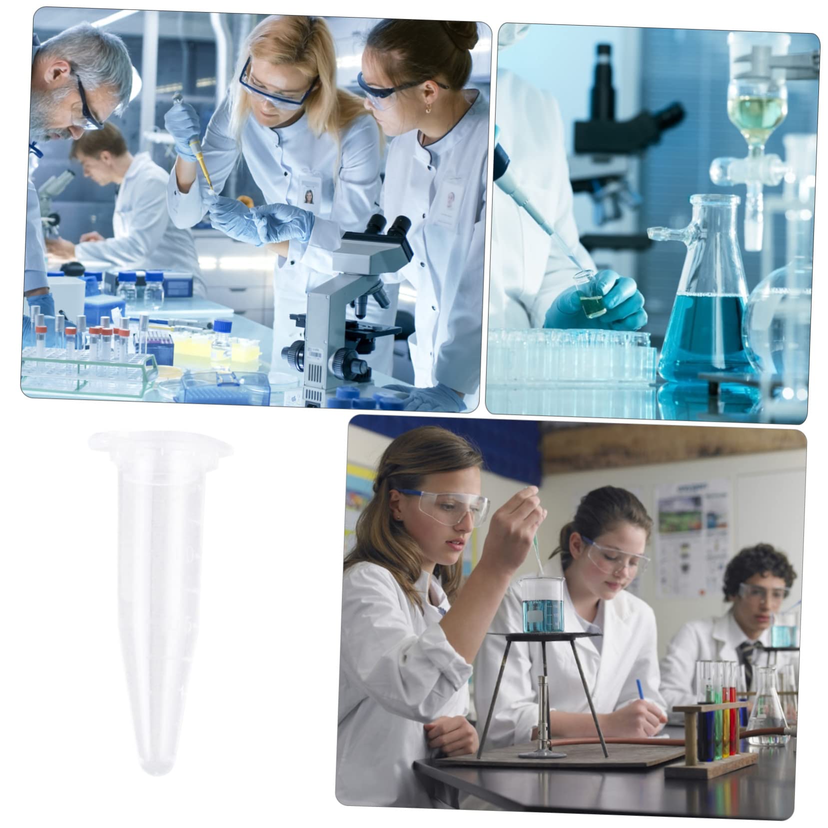 HOMOCONO 1000 Pcs Clear Test Tube Sample Storage Containers Sample Bottles Color Comparison Tube Microcentrifuge Lab Tubes Microcentrifuge Vials Tubes Drying Tube Plastic