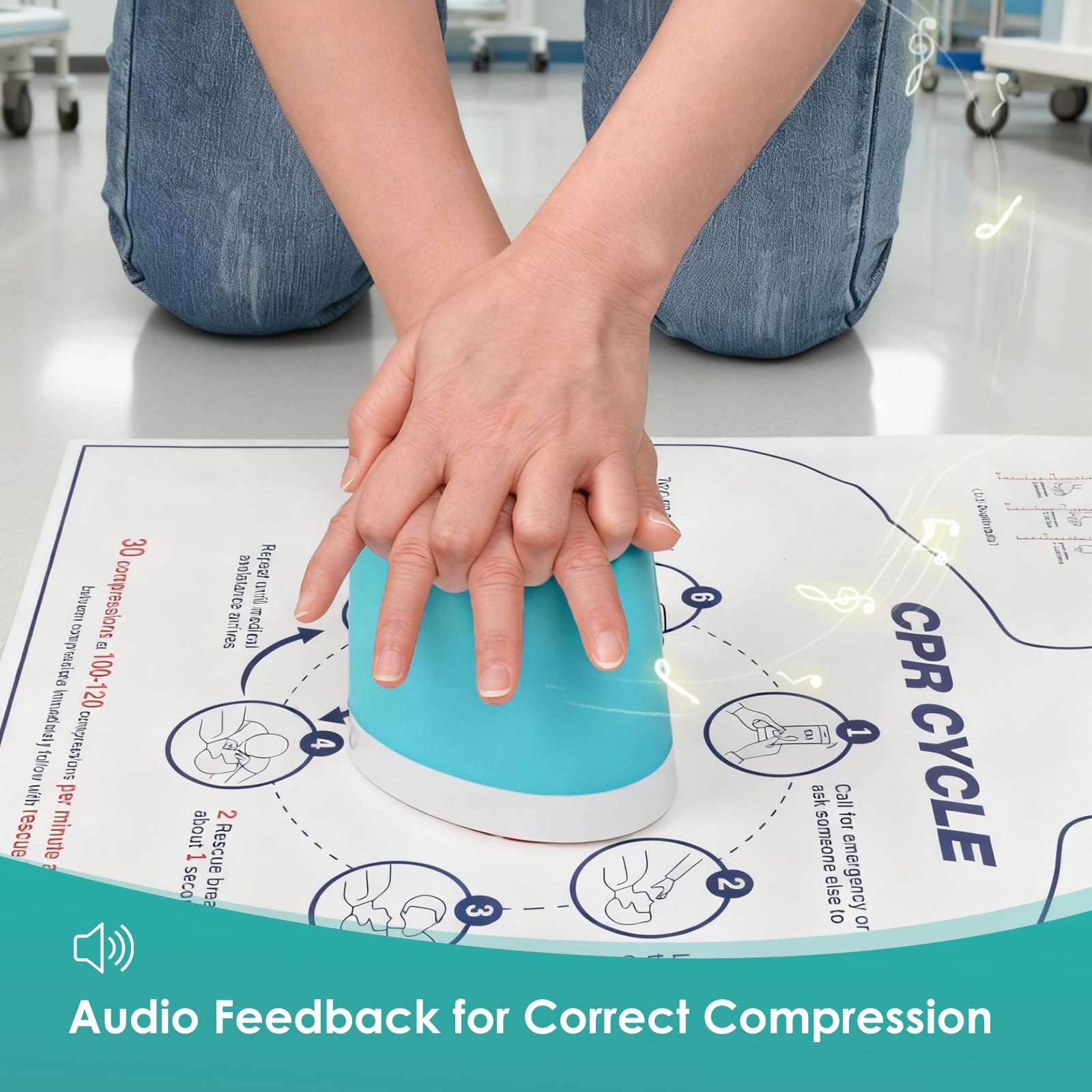 Modello di allenamento CPR con feedback di compressione, allenatore CPR solo mani, simulatore CPR per addestramento e pratica di primo soccorso, kit di formazione CPR per educazione medica