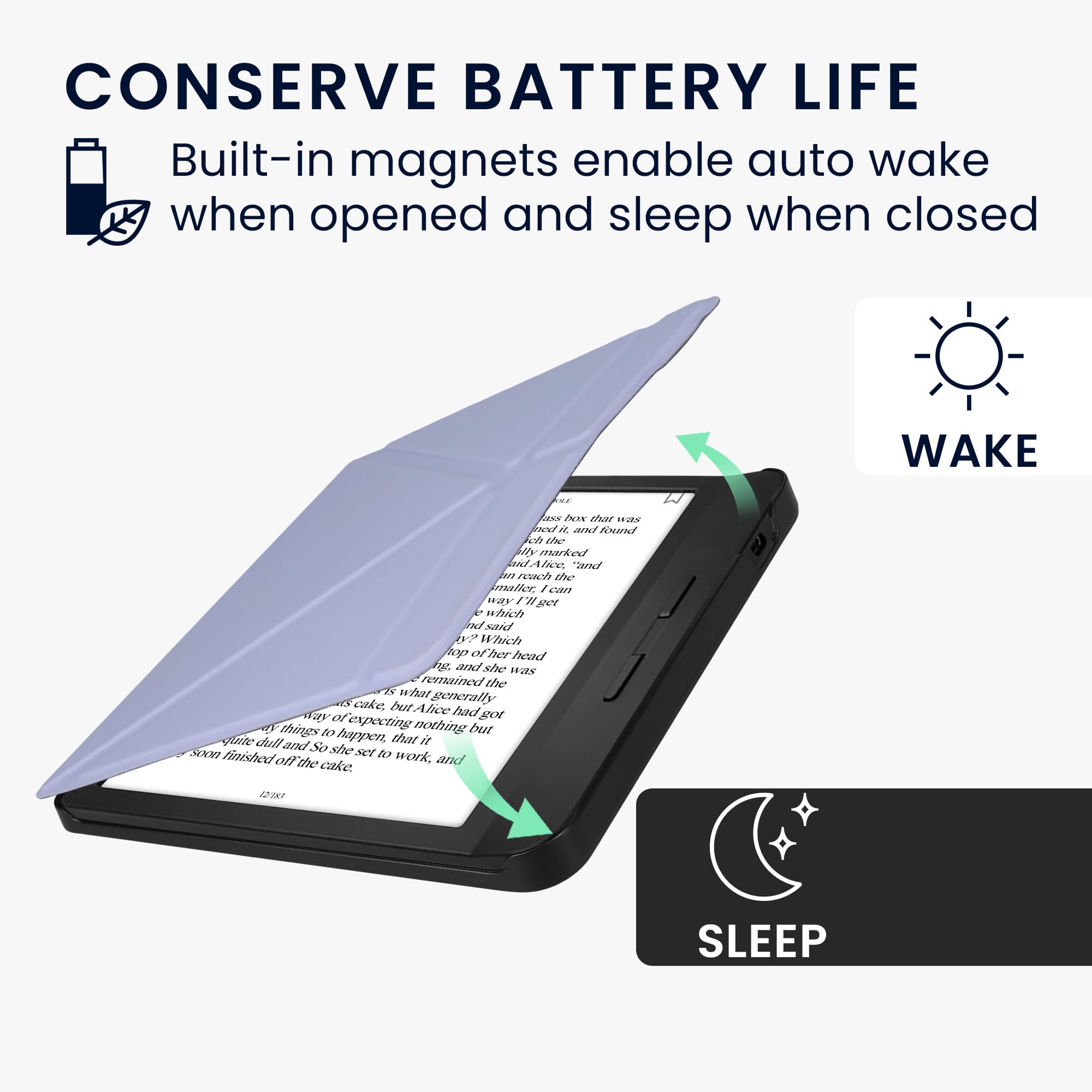 kwmobile Custodia Pieghevole Compatibile con Kobo Libra H2O Cover - Cover Magnetica Pelle PU eReader con Stand lavanda