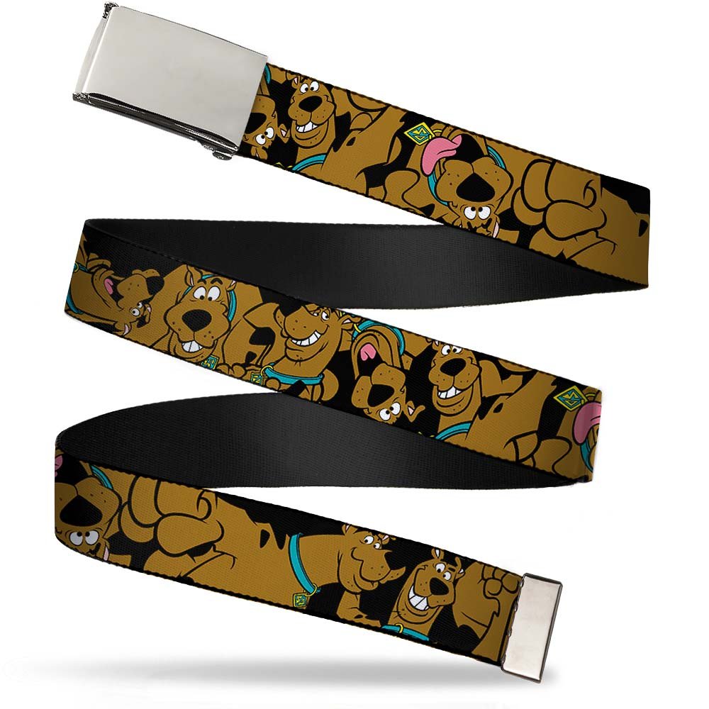 Buckle-Down Boys Scooby Doo Stacked C/U Black 'S Web Scooby Doo 1.25" Belt, 1.25 Wide - Fits Up To 42 Pant Size Uk