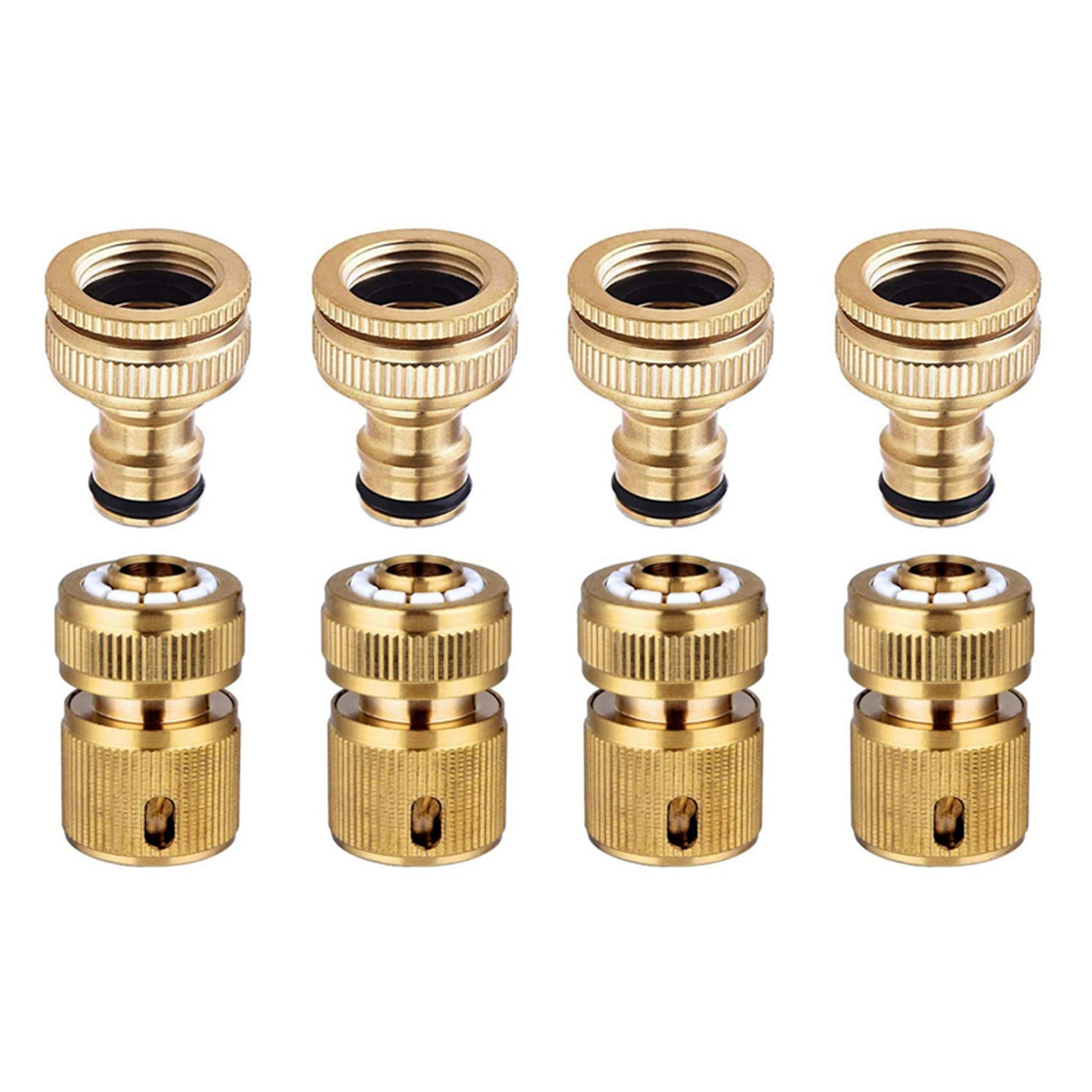 Raccord de jardin 1/2 et 3/4 pouces pour tuyau d'arrosage, lot de 8 connecteurs 2 en 1