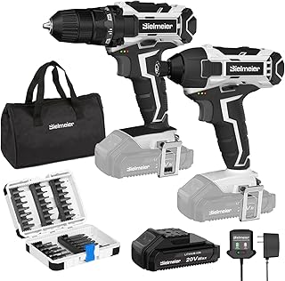 20V Cordless Drill Sets Combo Kit,3/8” Drill and 1/4” Impact Driver Set Perfect for Home Repair,with LED Light,33-Piece Drill Bit Set & Bag,Charger, Battery Pack,And Carrying Bag