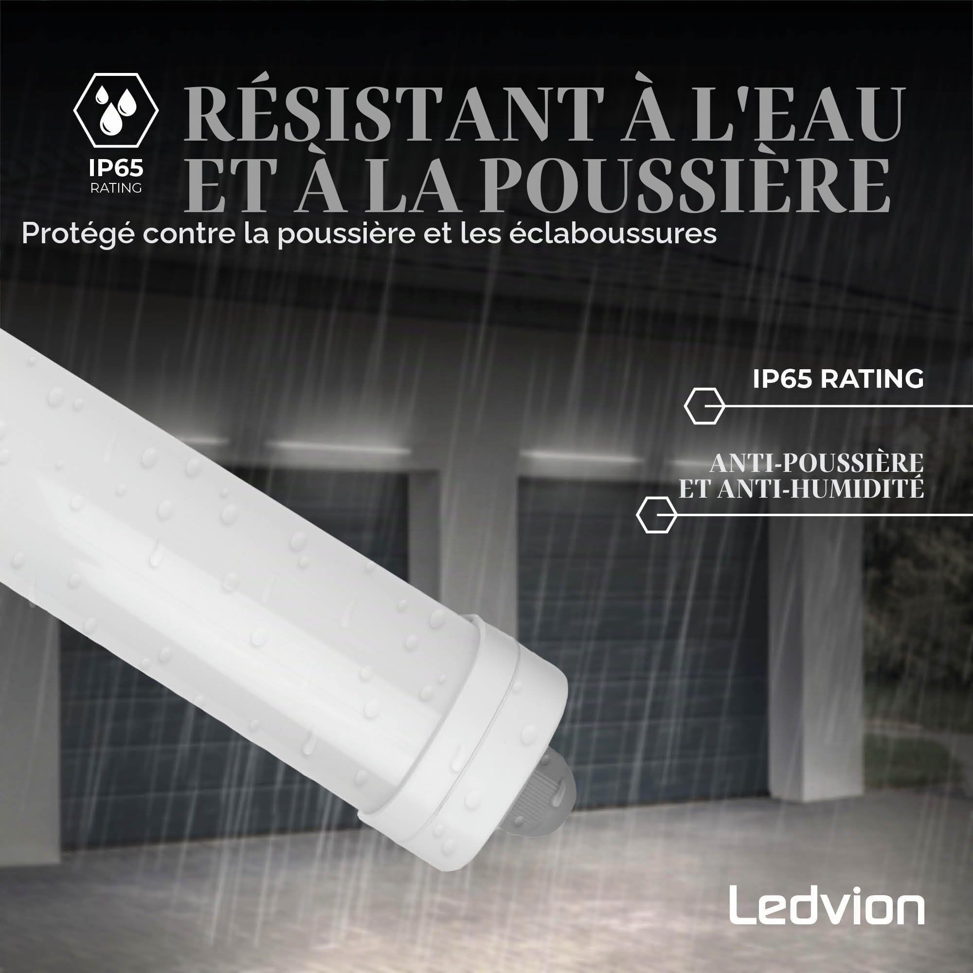 Ledvion lot 6 Boîtier de Reglette 150cm 48W 130lm/W 4000K IP65