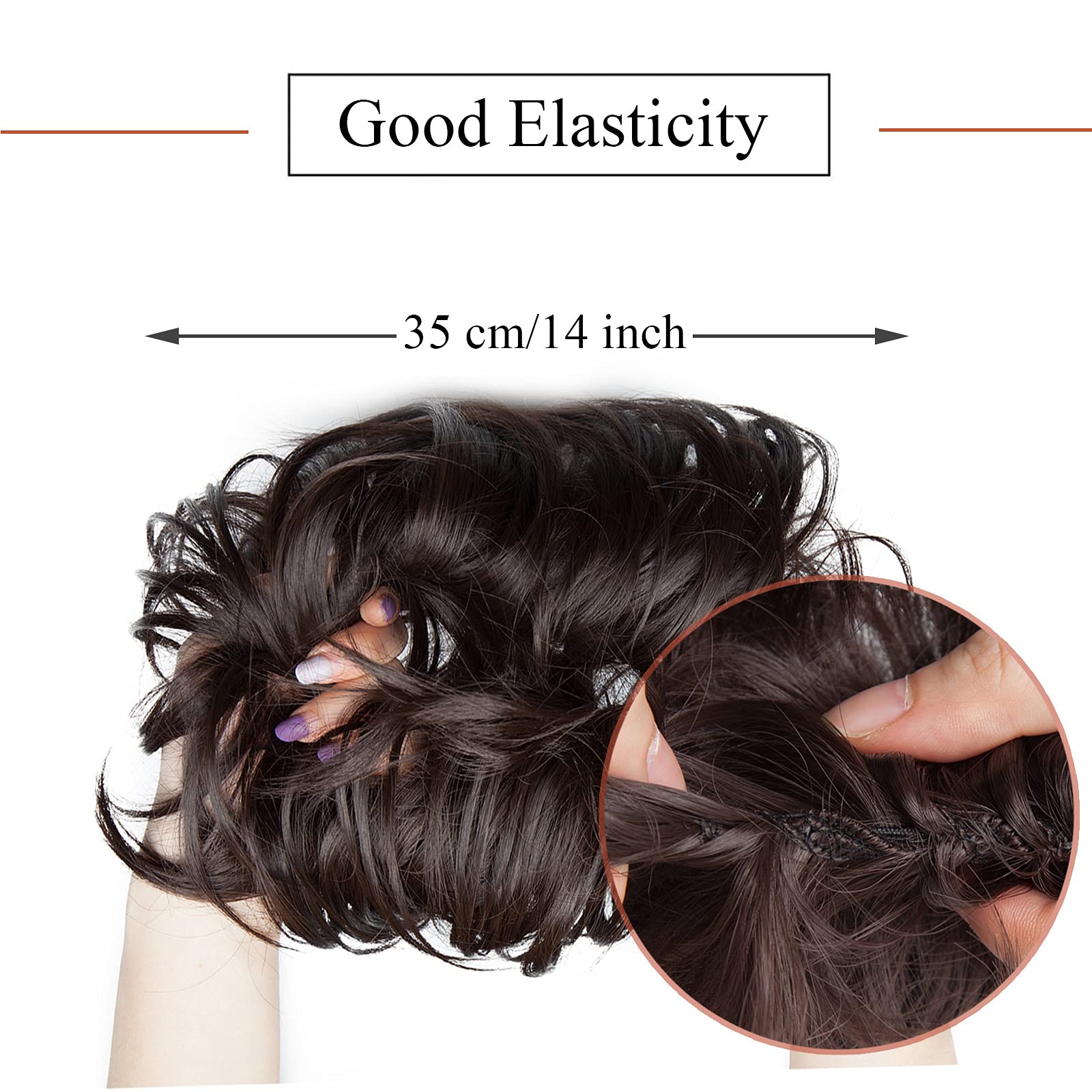 SEGO Updo dopinki do włosów, do wysoko upiętych fryzur, treska, gumka do włosów, kok, duża objętość [rozmiar 80 g], naturalny niestaranny styl, 613C, tleniony blond