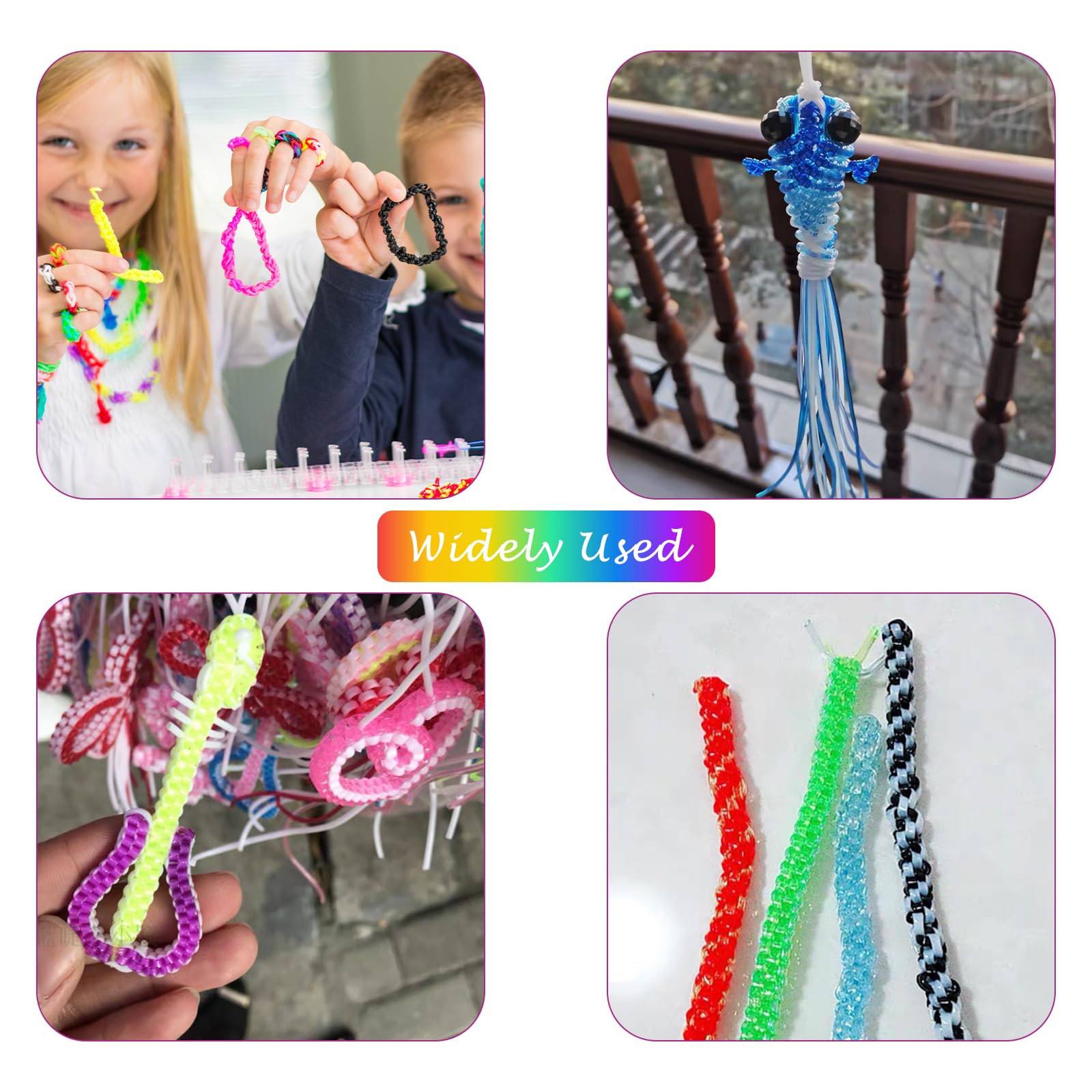 Beihre Scoubidou Fili 200 Pezzi Colorati Plastica e Tessuto per Bracciali Pendenti Collane Portachiavi