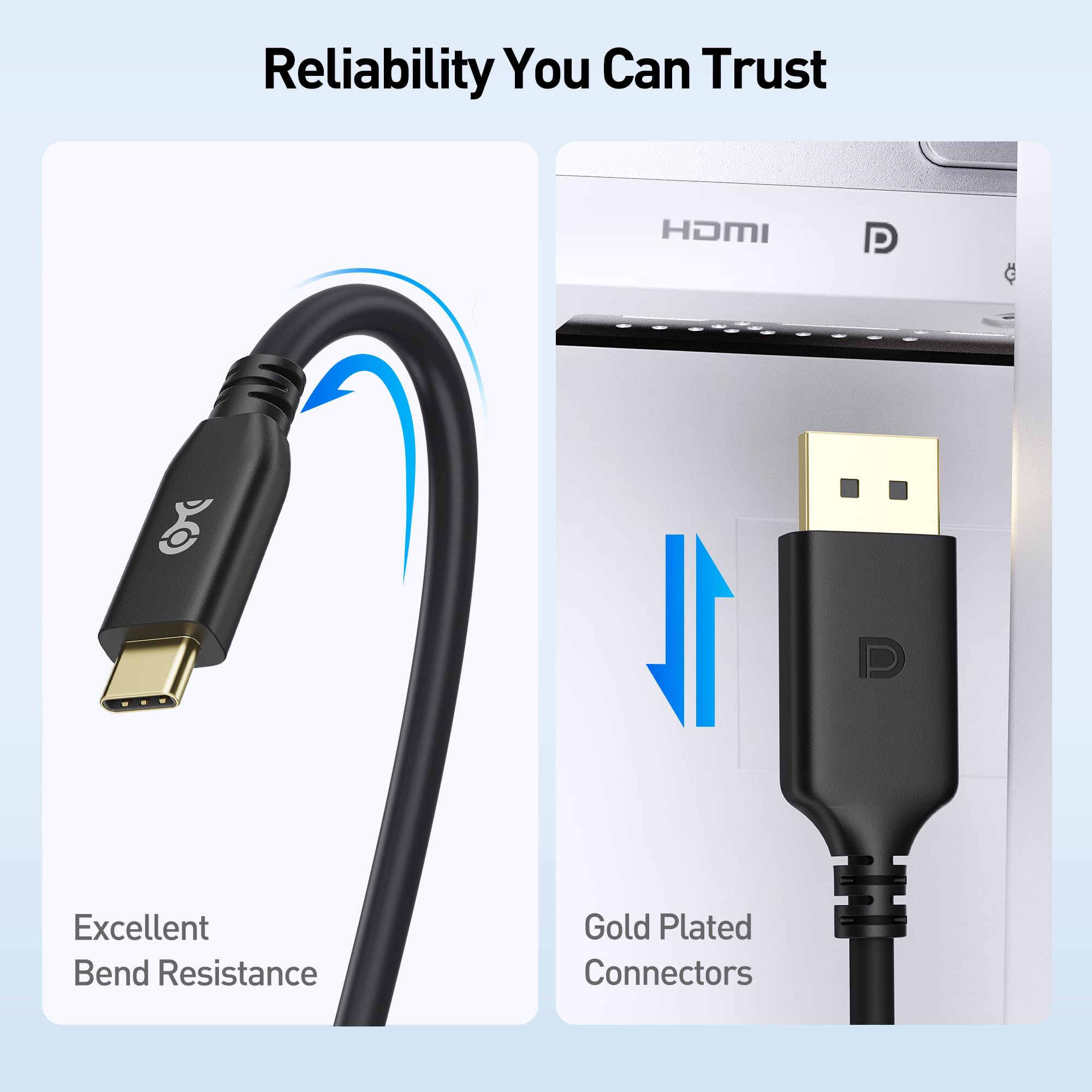 Cable Matters [Certificato VESA] Cavo da 40Gbps USB C a DisplayPort 2.1-1m, supporta DP40, 8K@120Hz / 4K@480Hz (cavo da Thunderbolt 4 a DisplayPort) Nero - Non per monitor USB-C portatili