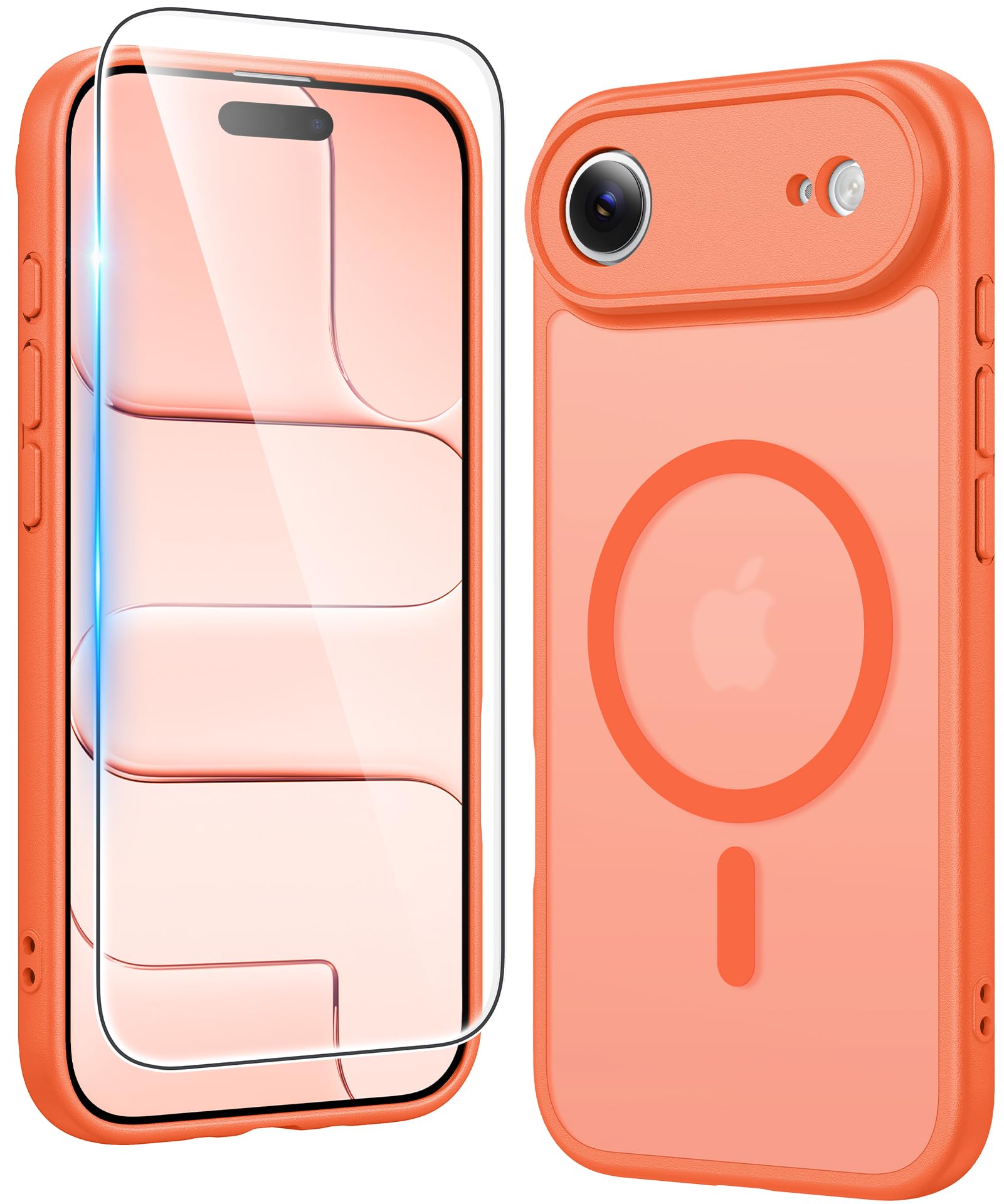 FNTCASE for iPhone Air Phone Case Compatible with Magsafe Matte Phonecase | Screen Protector, Military Grade Drop Protection, Slim Magnetic Phone Cases, Shockproof Bumper, Transparent Cell Cover