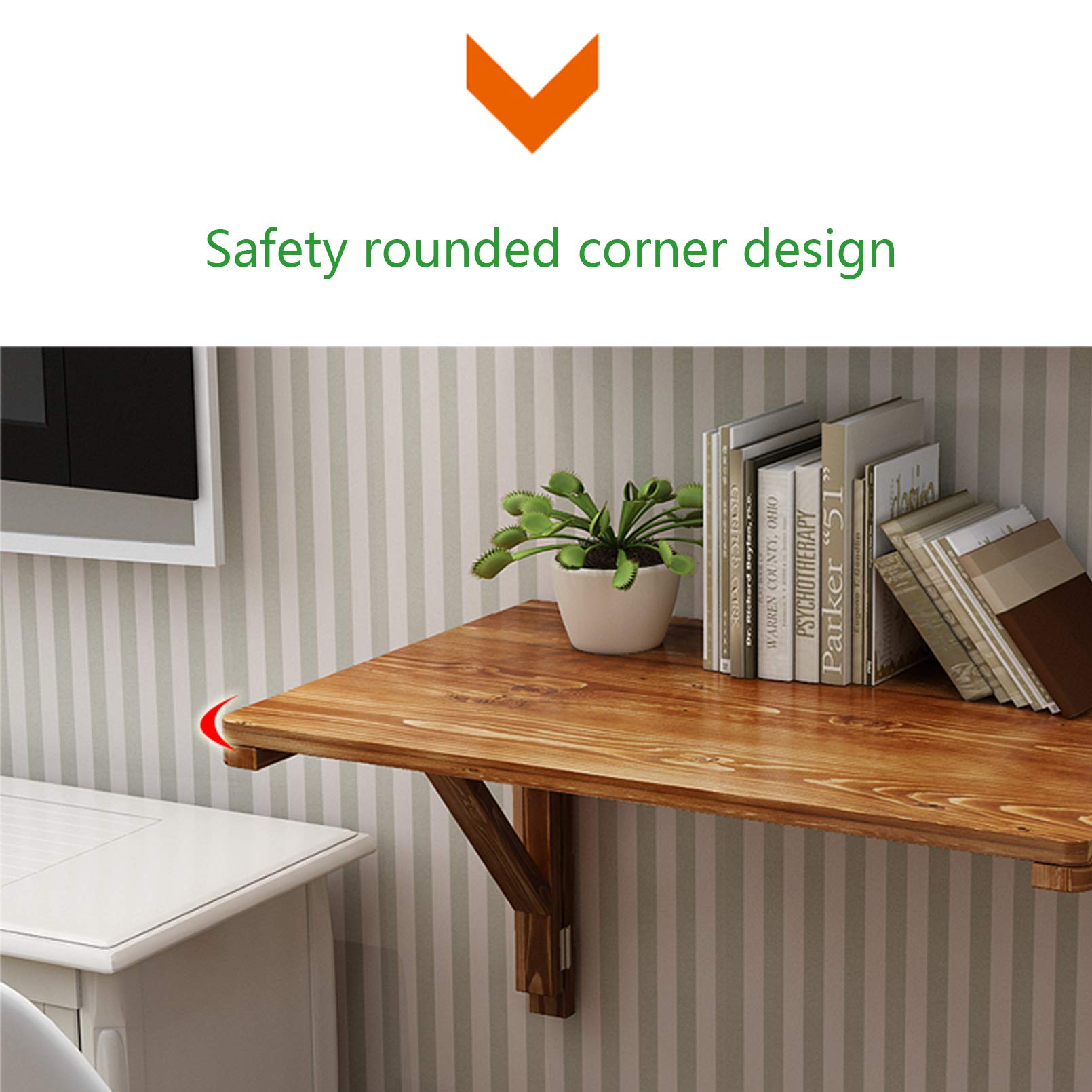 Wandklapptisch 80x50cm Kiefernholz - Faltbarer Tisch Für Balkon, Büro & Wohnwagen