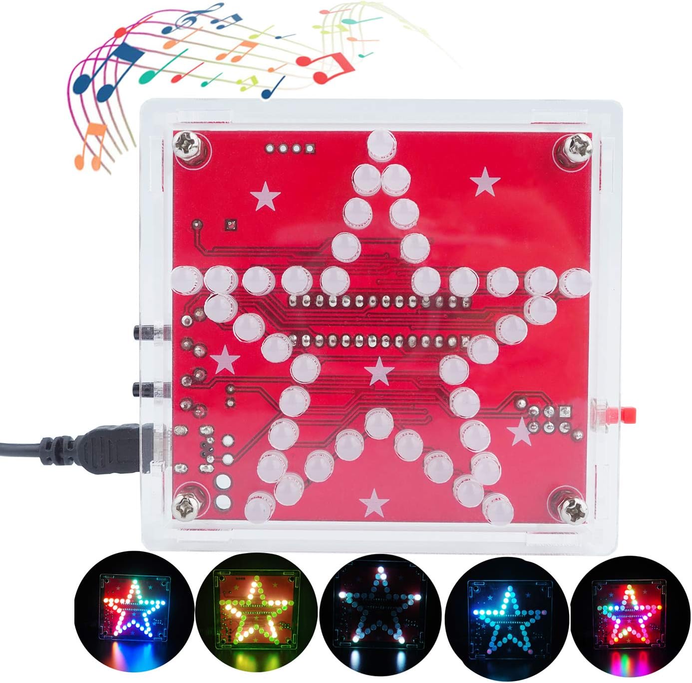 Star Shaped Soldering Practice Kit Electronics DIY Soldering Project, Colorful Flashing with Beep Music for Practicing Assemble, Creative Present, New Version