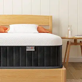 Swbvs Colchão Queen firme, colchão queen firme de espuma viscoelástica de 30 cm com colchão de cama queen híbrido em uma caixa, alívio de pressão e colchão tamanho queen