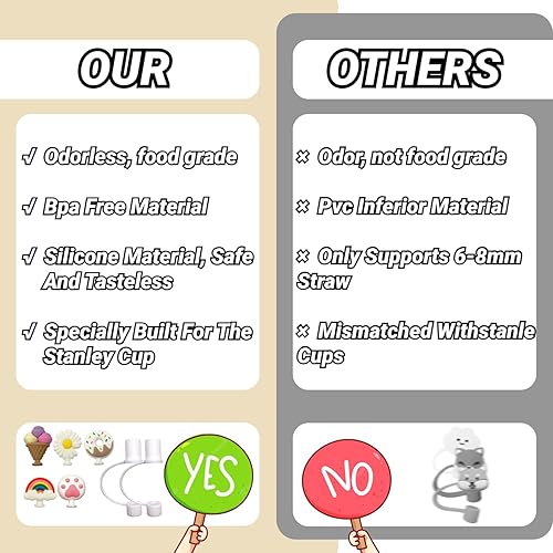 Miniatura 4 de Fundas de popote compatibles con Stanley 30 de 40 onzas, 0.315-0.394 in para accesorios de copa Stanley, cubierta de popote compatible con YETI Cup.