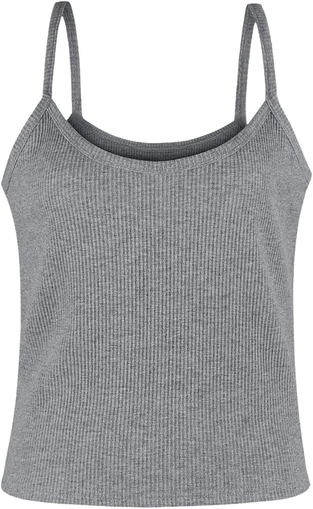 Y2K Tank Top Damen – ärmellos, Rundhals, Gerippt, Basic, Einfarbig, Spaghetti-Träger, Für Sommer & Party