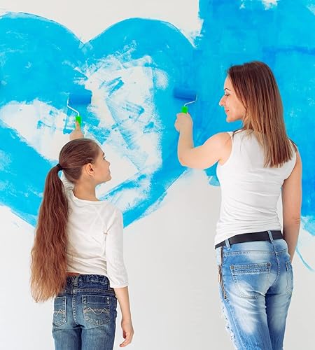 Miniatura 4 de Rodillo de pintura de 2 pulgadas, rodillo de espuma de alta densidad con marco, bandeja, mini rodillos de pintura, suministros de pintura de rodillo