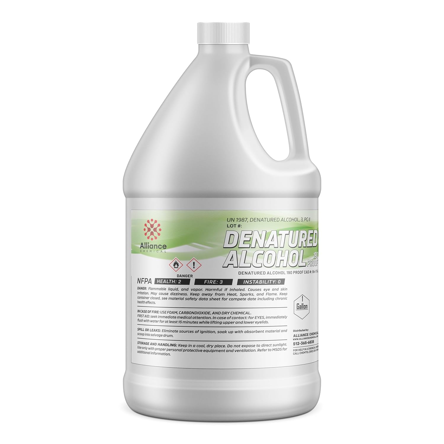 Denatured Alcohol 190 Proof 3A - 1 Gallon - High-Purity Solvent for Industrial and Commercial Use