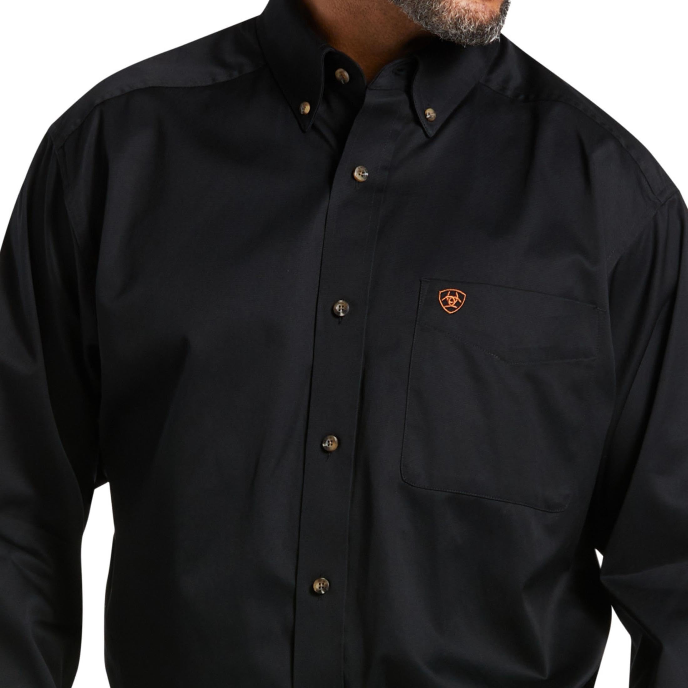 ARIAT Męska koszula z logo drużyny o skośnym kroju Classic Fit, Seascape USA, Czarny, XL/wyoski