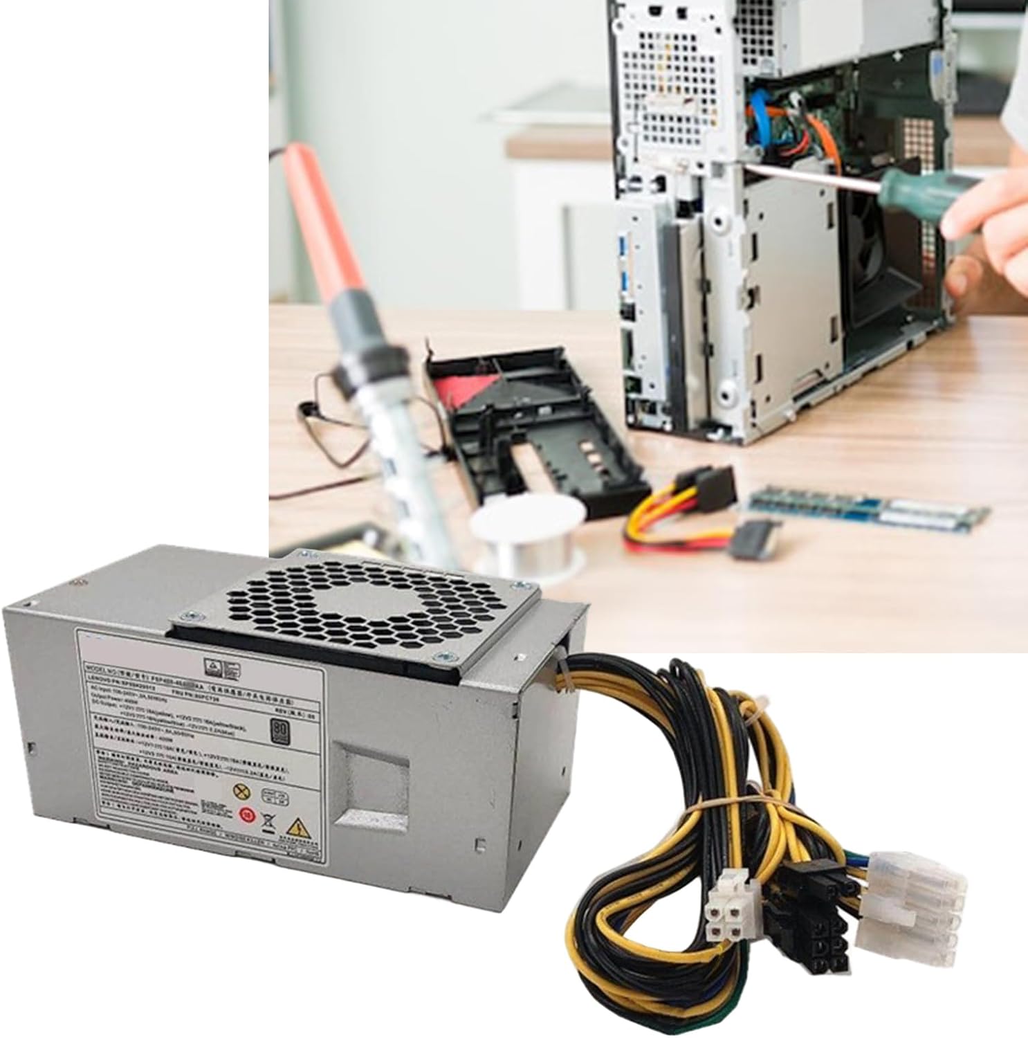 1PC TFX10コンピューターコンポーネント用ピン電源保護を備えた高効率安定出力400W/500W/600オーバーロード保護コンピ