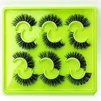 Vista 4 de HBZGTLAD Paquete de 6 pares de pestañas postizas esponjosas naturales de imitación de visón 3D (3DQG-128)