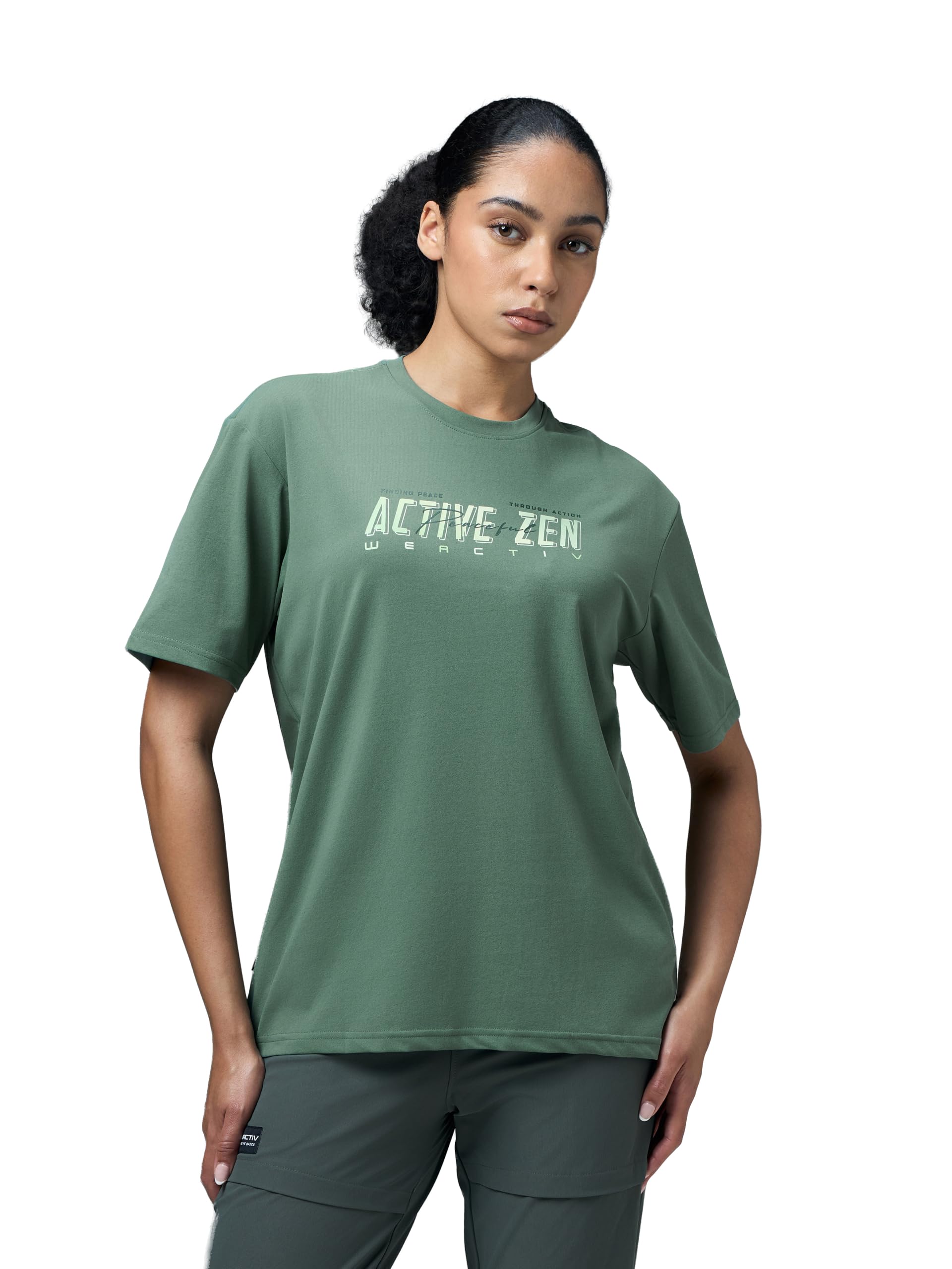 technosport Women's Slim Fit Typography Print Half Sleeve T-Shirt for Casual Wear, Gym & Sports-picture-38