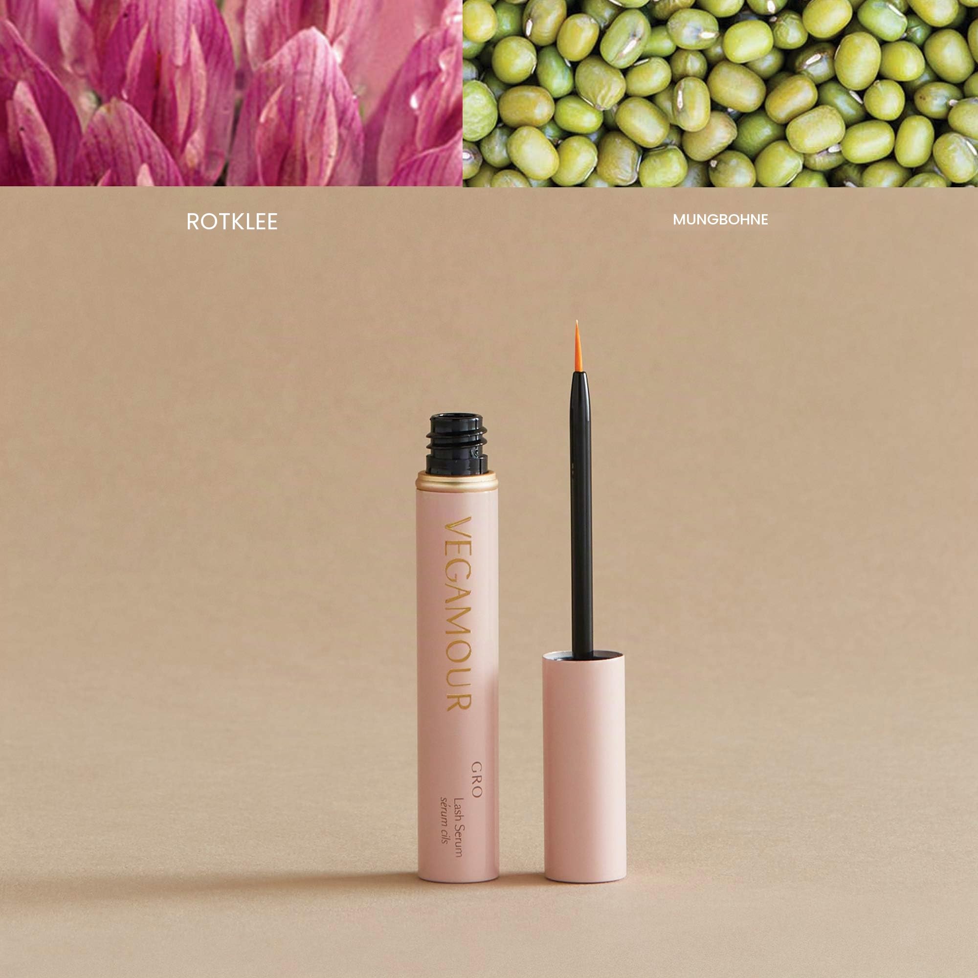 VEGAMOUR GRO Lash Serum Wimpernverstärker Veganes Wimpernserum für vollere, dickere Wimpern in nur 30 Tagen 3ml