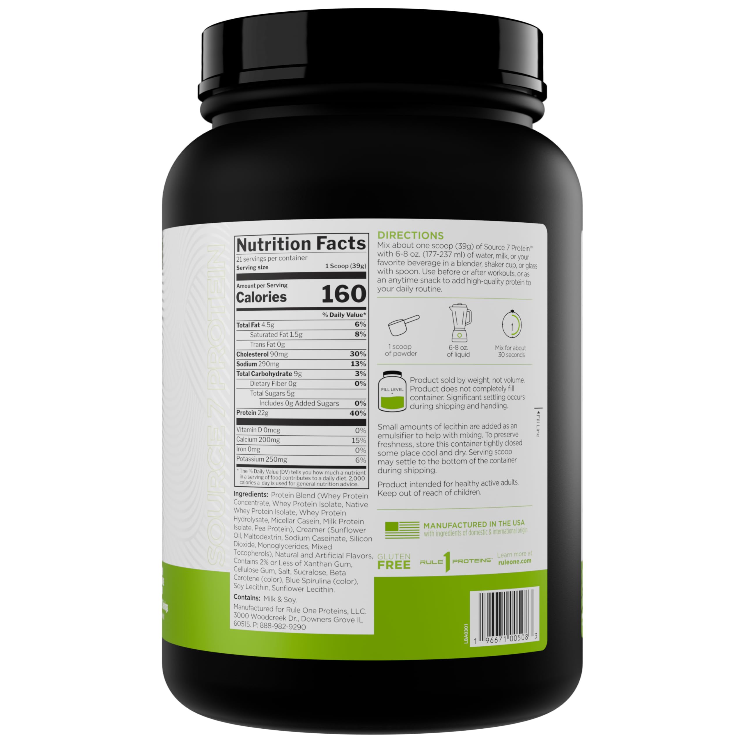 Rule 1 Proteins Source 7 Protein, Pistachio Ice Cream, 21 Servings — Amazon image 2