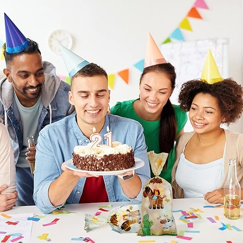 Miniatura 3 de Outus 100 bolsas de celofán de vaquero con temática occidental, decoraciones de fiesta temática occidental, bolsas de golosinas de vaquero del