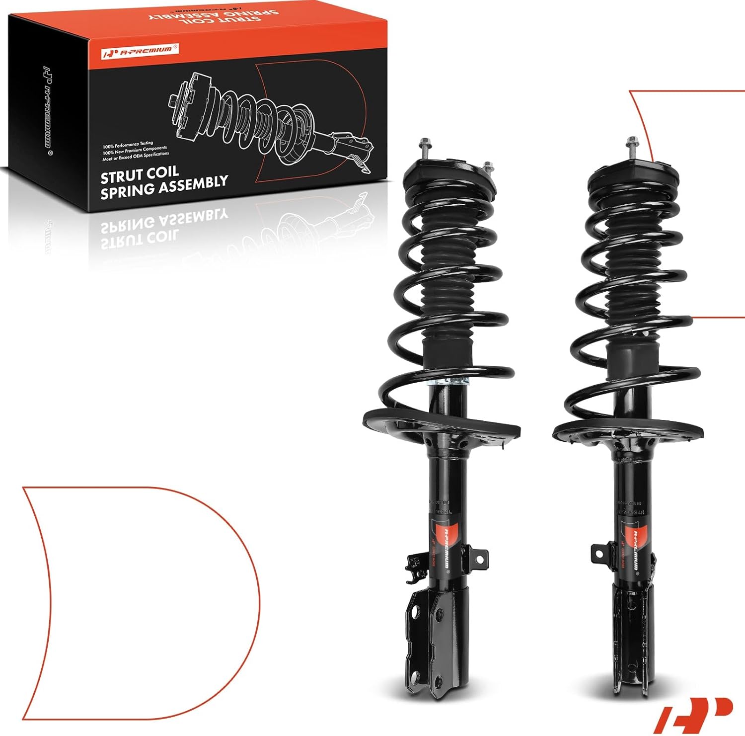 A-Premium Rear Strut Assembly Compatible with Toyota Camry 2015-2017 [SE, Hybrid SE, XSE] - 2x Replacement Suspension Complete Strut Shock Absorber with Coil Spring