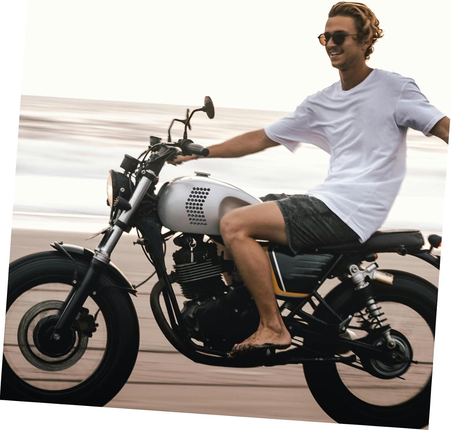 1 Sheet Hexagonal Motorcycle Scratch Decals Durable Protective Stickers for Electric Scooters Motorbikes Fit Impact Resistant Design